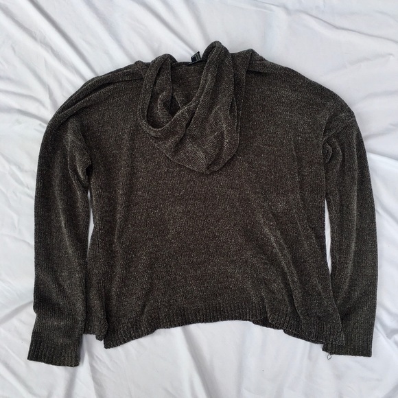 Forever 21 Gray Chenille Soft Hoodie Sweatshirt - Picture 9 of 11